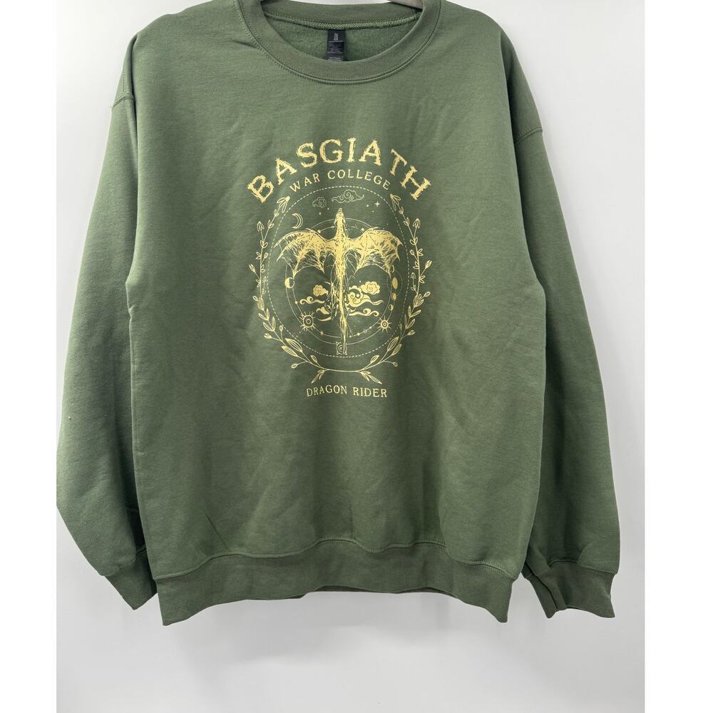 Gildan Green Sweater with Gold Graphic